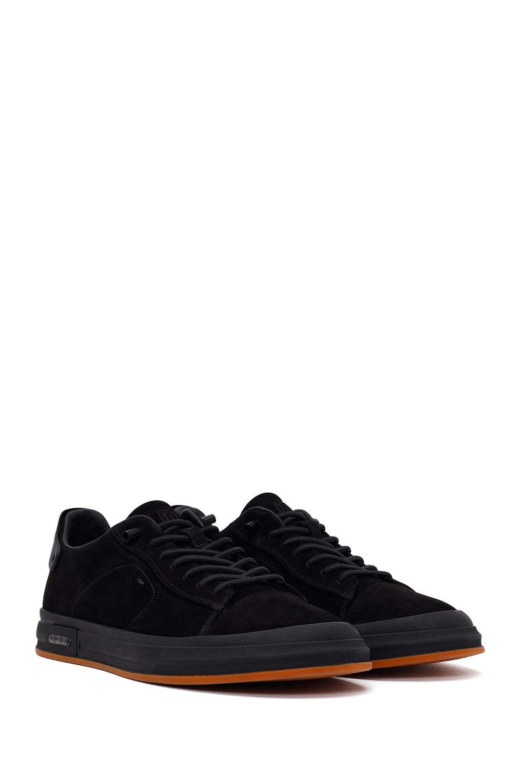 Erkek Siyah Bağcıklı Nubuk Deri Sneaker