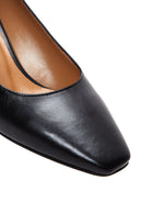 Women's Black Leather Low Heeled Shoes | Derimod