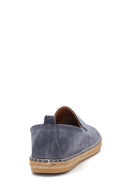 Men's Gray Suede Leather Espadrilles | Derimod