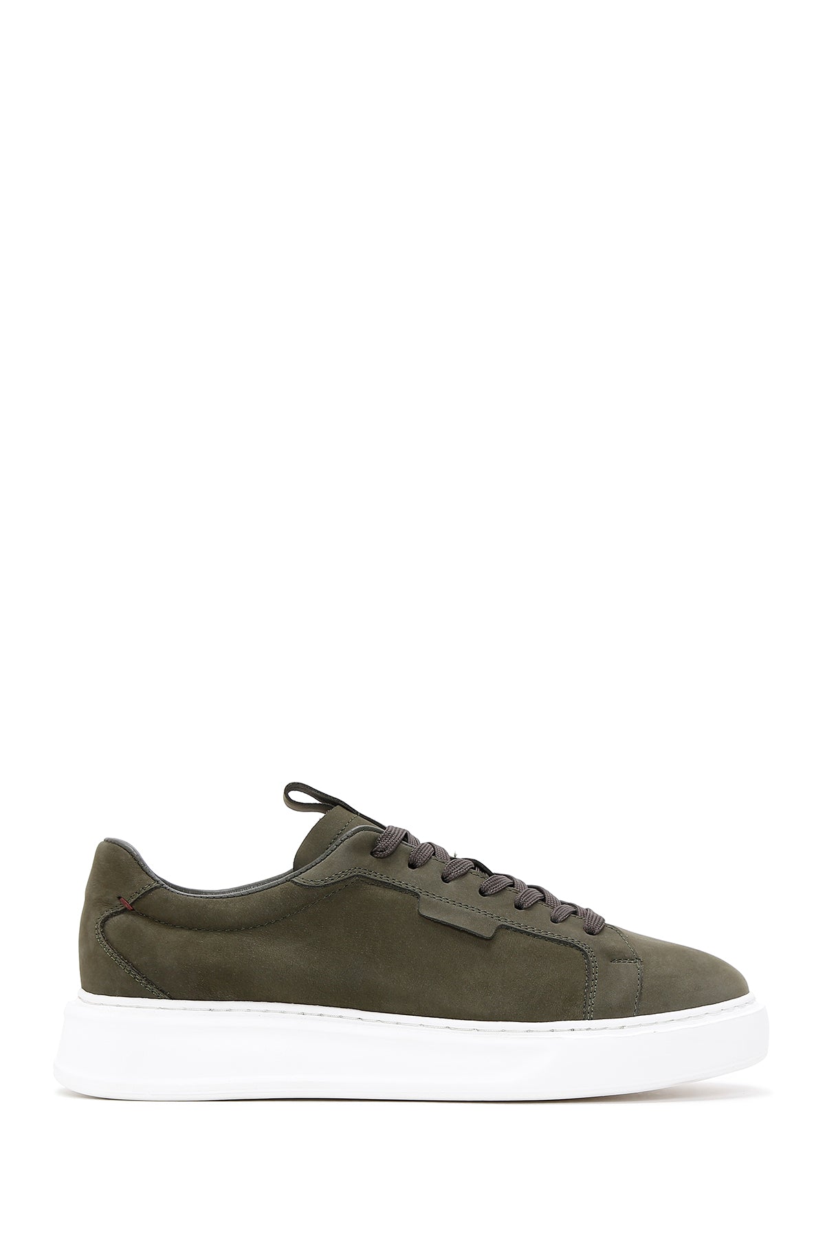 Men's Green Lace-Up Nubuck Leather Sneaker 24SFD6106V3 | Derimod