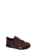 Male Brown Lace-up Thick-soled Nubuck Leather Sneaker | Derimod