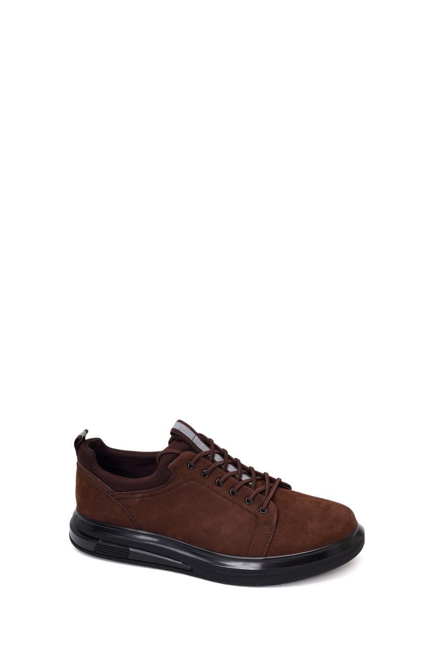 Erkek Kahverengi Bağcıklı Nubuk Deri Sneaker
