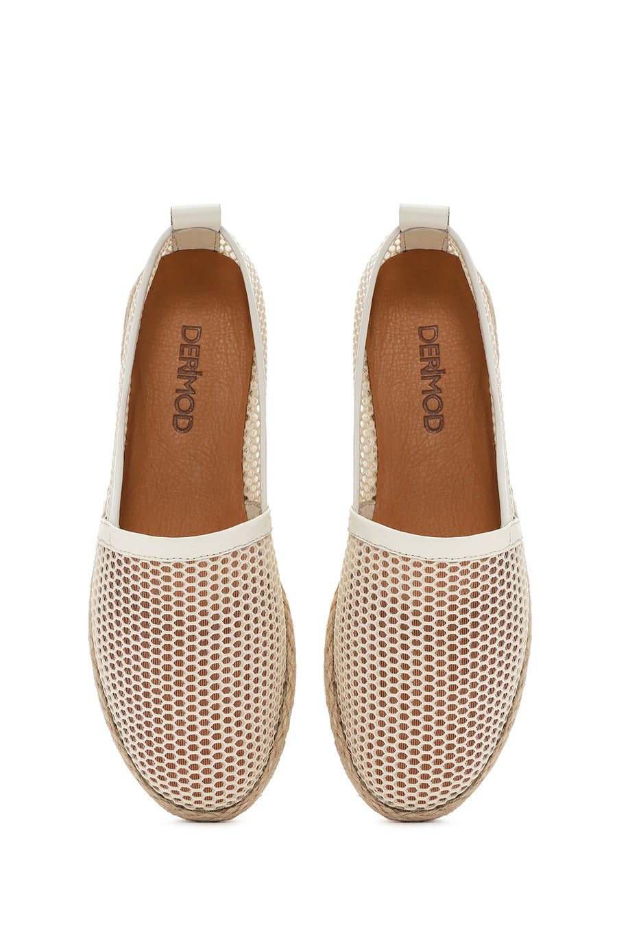 Women's Cream Leather Espadrilles