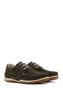 Men's Khaki Lace-Up Nubuck Leather Casual Shoes | Derimod