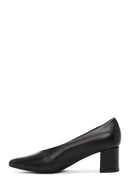 Derimod Gritti Women's Black Thick Heeled Leather Shoes | Derimod