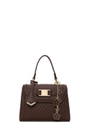 Woman Brown Long-Strap Charmed Mini Shoulder Bag | Derimod