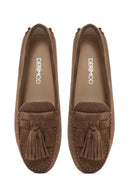 Women's Mink Tassel Detailed Suede Leather Loafer | Derimod