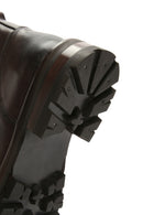 Men's Brown Zippered Leather Boots | Derimod