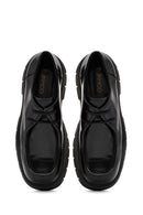 Women's Black Lace-Up Leather Masculine Shoes | Derimod