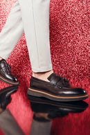 Men's Brown Leather Tasseled Loafer | Derimod