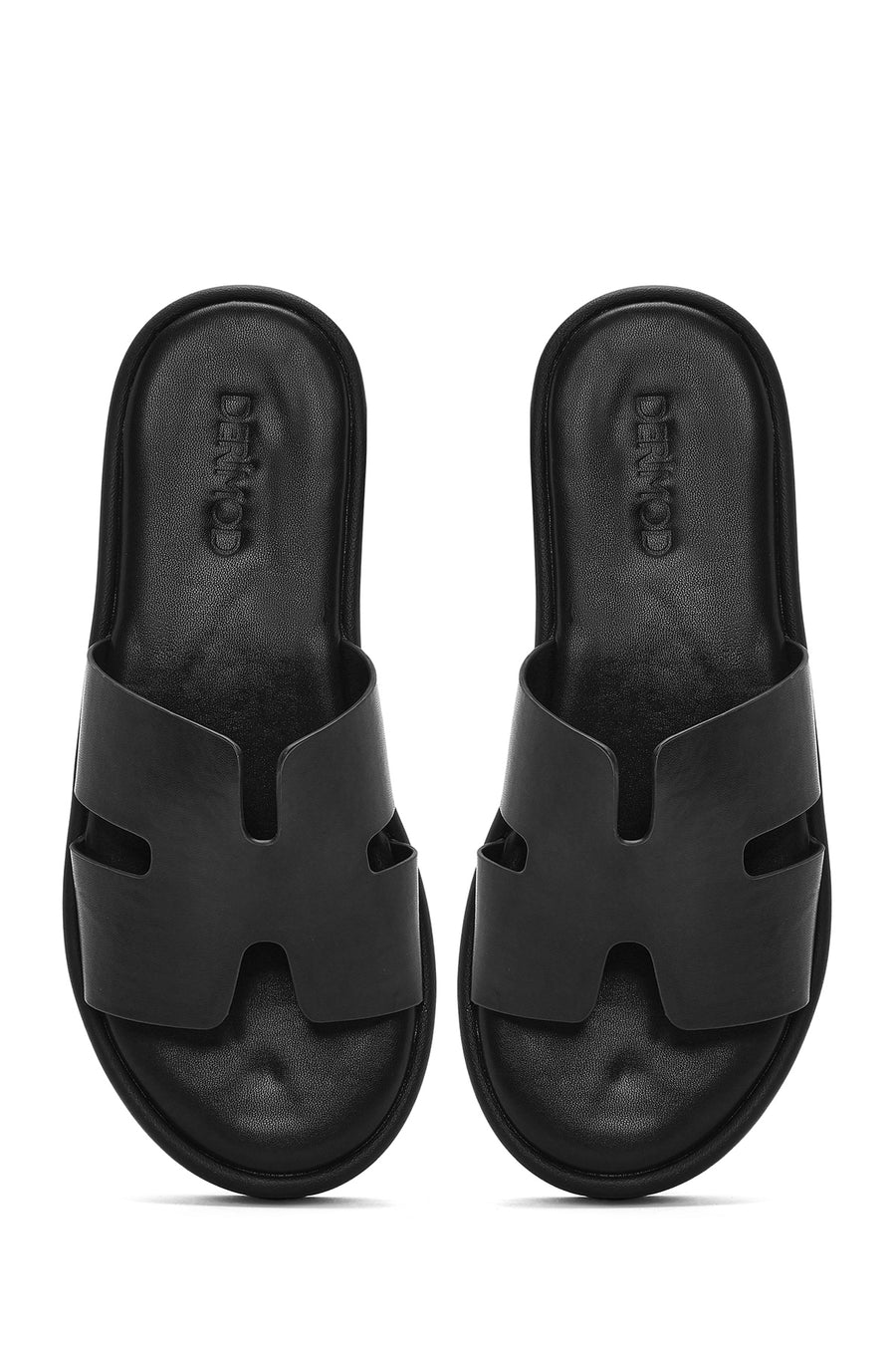 Women's Black Thick Soled Slippers