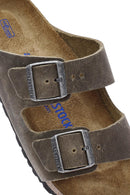 Birkenstock Erkek Haki Arizona Çift Tokalı Nubuk Deri Terlik | Derimod