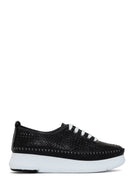 Women's Black Laced Thick Soled Shoes | Derimod