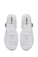 Women's White Transparent Jelly Flat Sandals | Derimod