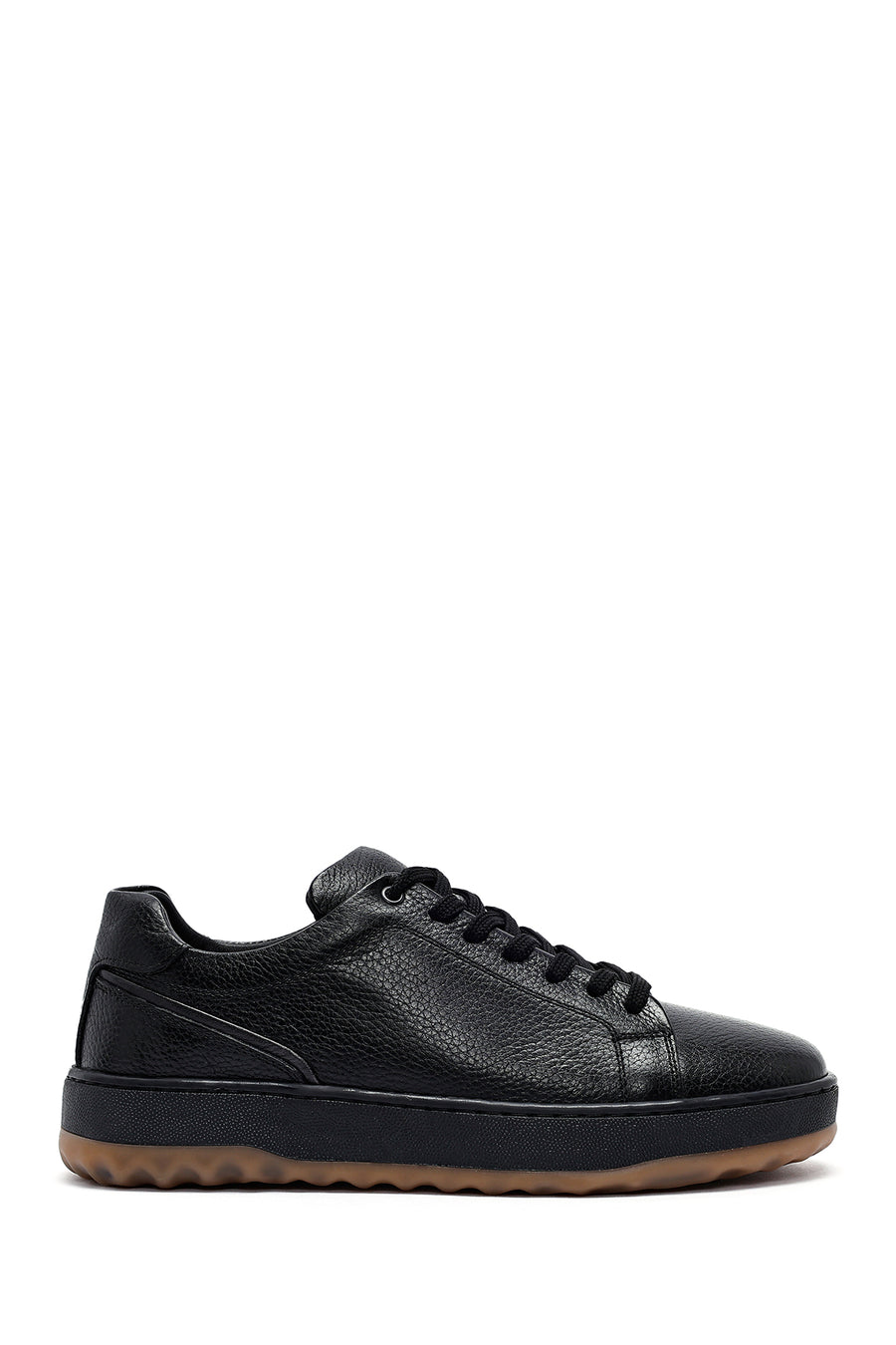 Erkek Siyah Bağcıklı Deri Sneaker WM780001DF | Derimod