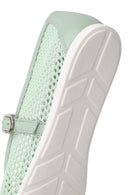 Woman Mint Green Buckled Mesh Ballerine flats | Derimod