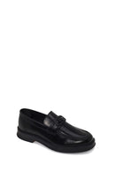 Male Black Buckled Leather Casual Loafer | Derimod