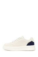 Erkek Beyaz Bağcıklı Deri Sneaker | Derimod