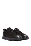 Men's Black Lace-Up Suede Leather Sneaker | Derimod