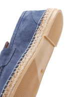 Men's Blue Suede Leather Espadrilles | Derimod