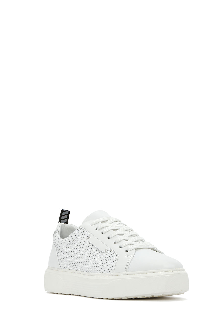Men's White Lace-up Leather Sneaker