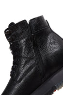 Men's Black Leather Zippered Casual Boots | Derimod