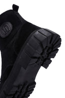 Men's Black Zippered Suede Leather Casual Boots | Derimod