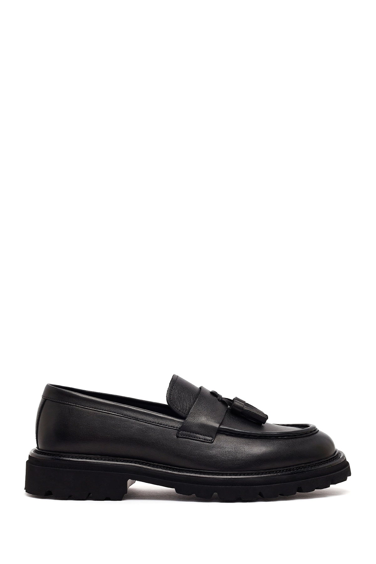 Erkek Siyah Püsküllü Deri Casual Loafer WM710025DV | Derimod