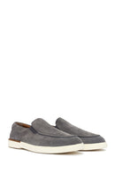 Men's Gray Suede Leather Casual Loafer | Derimod