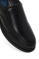 Male Black Leather Comfort Loafer | Derimod