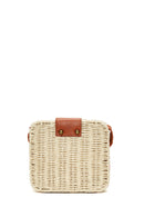 Women's Cream Long Strap Straw Crossbody Bag | Derimod