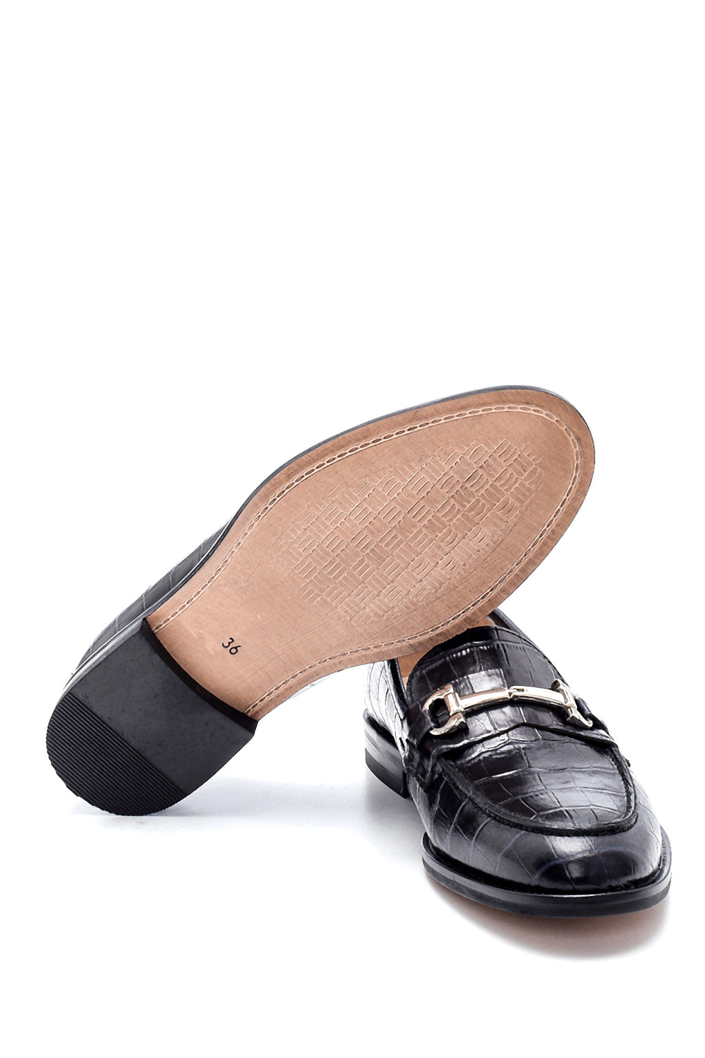 Kadın Deri Kroko Desen Loafer