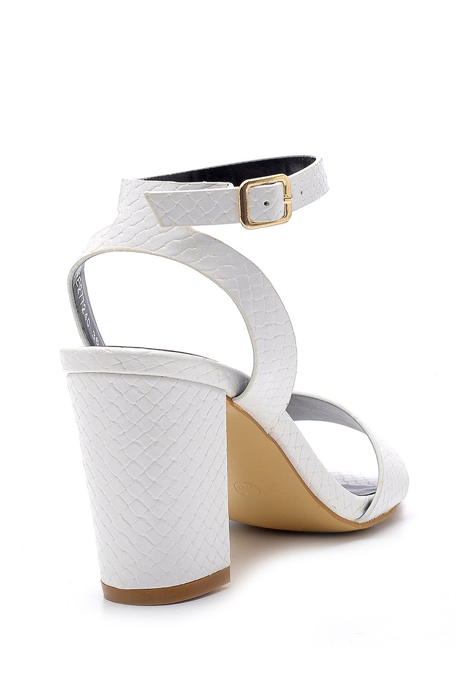 Women's Snakeskin Patterned Heeled Sandals