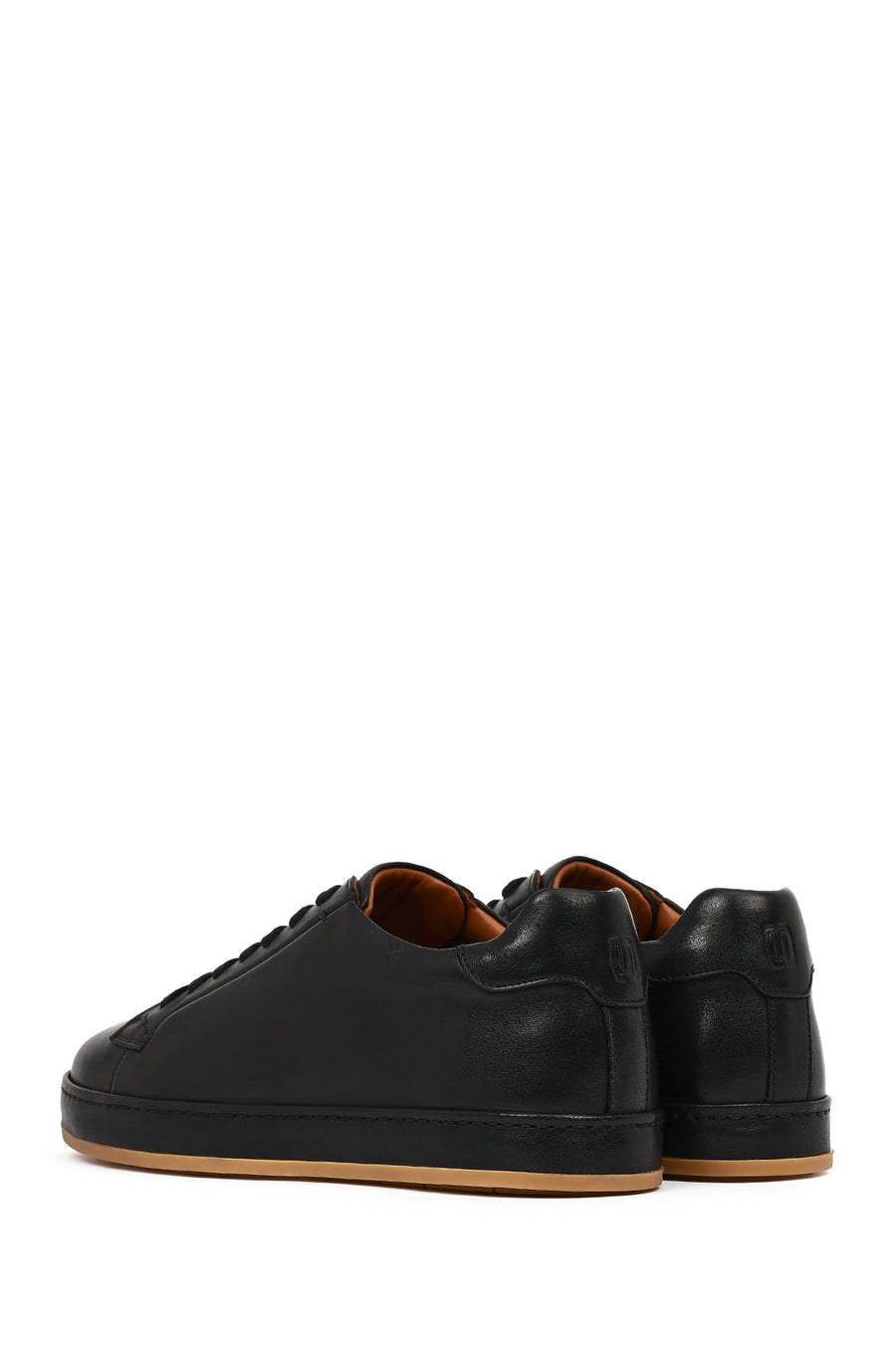 Men's Black Lace-up Leather Sneaker