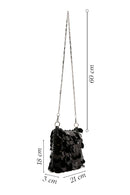 Women's Black Long Chain Strap Sequin Cross Bag | Derimod