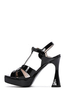 Women's Black Platform Heeled Ankle Strap Sandals | Derimod