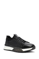 Men's Black Thick Sole Lace-up Leather Casual Sneaker | Derimod