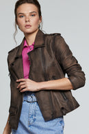 Egoist Women's Leather Jacket | Derimod