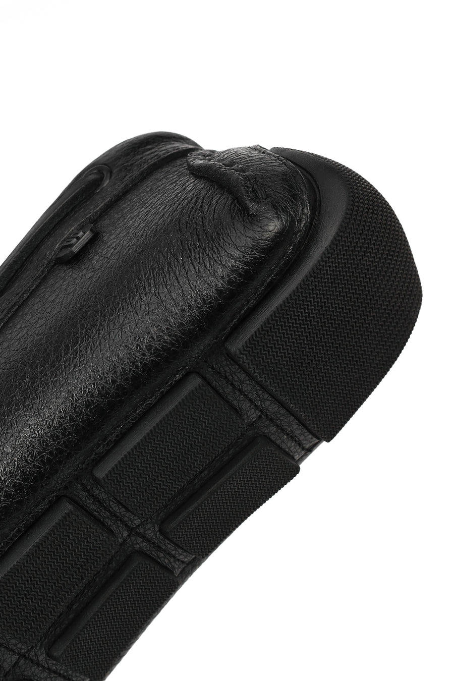 Men's Black Buckle Leather Casual Loafer