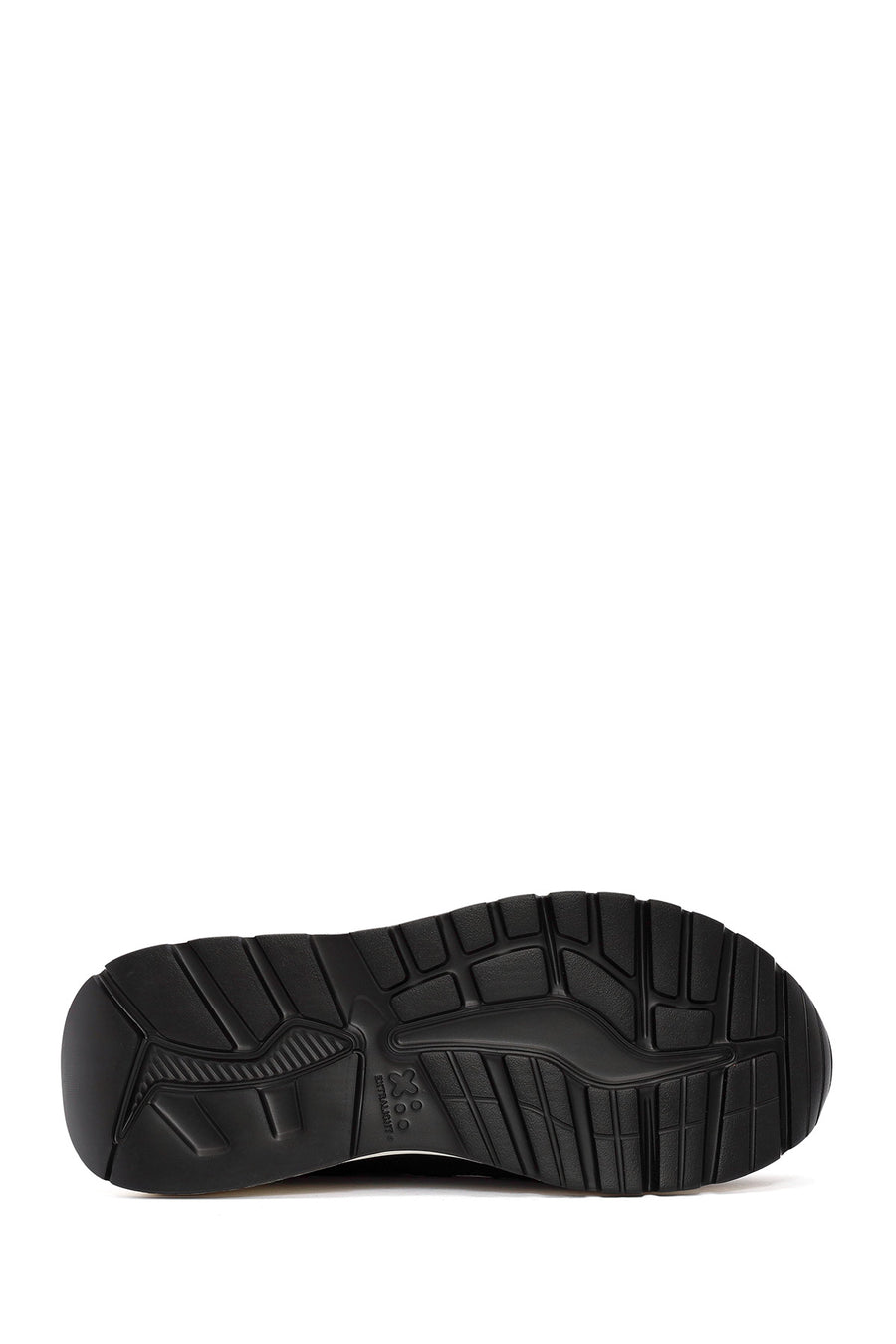 Erkek Siyah Kalın Tabanlı Bağcıklı Deri Sneaker