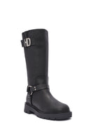 Harley Davidson Women's Black Myerson Leather Boots | Derimod