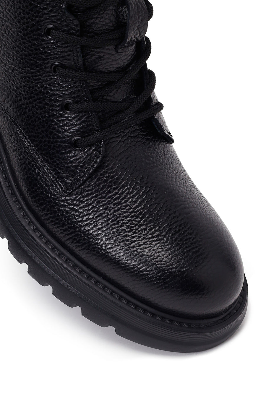 Male Black Lace-up Leather Casual Boots