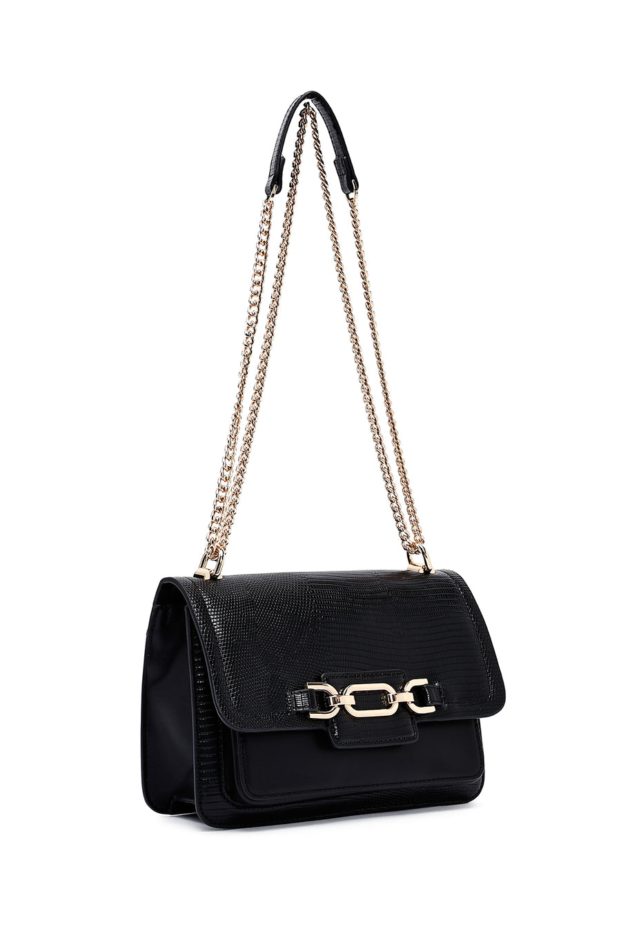 Women's Black Long Chain Strap Classic Shoulder Bag