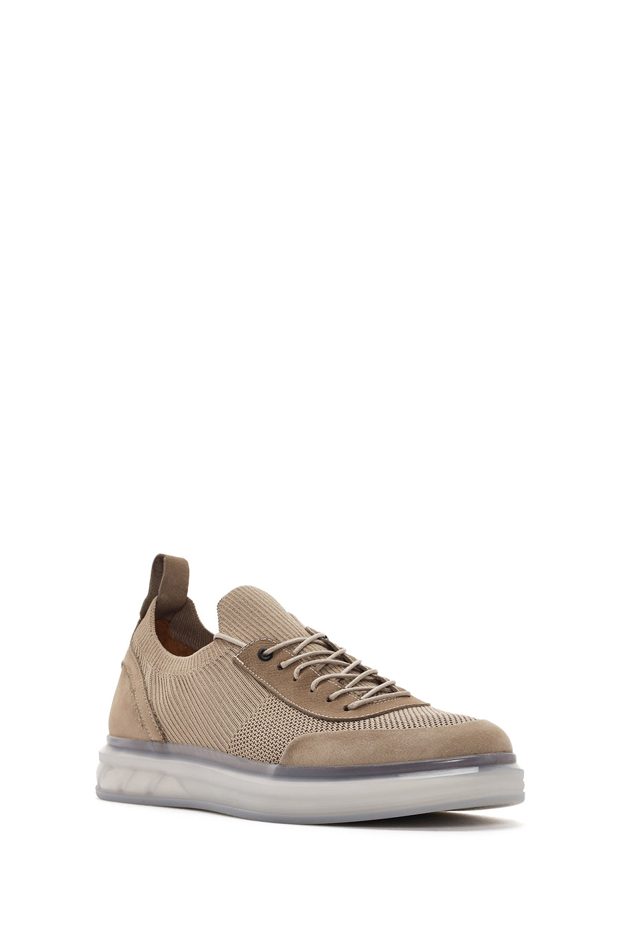 Men's Mink Thick Sole Lace Up Fabric Sneaker