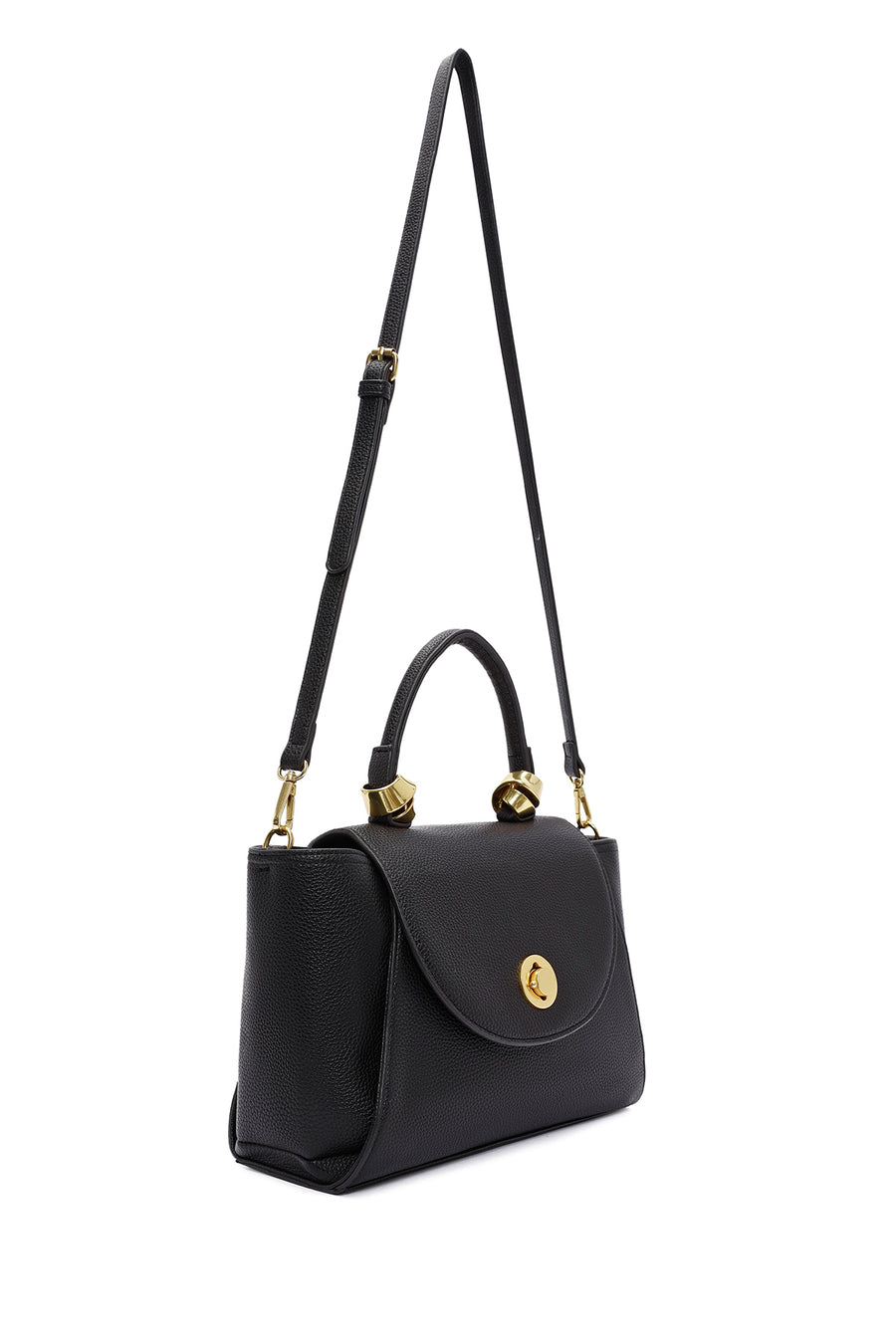 Women's Black Long Strap Mini Handbag