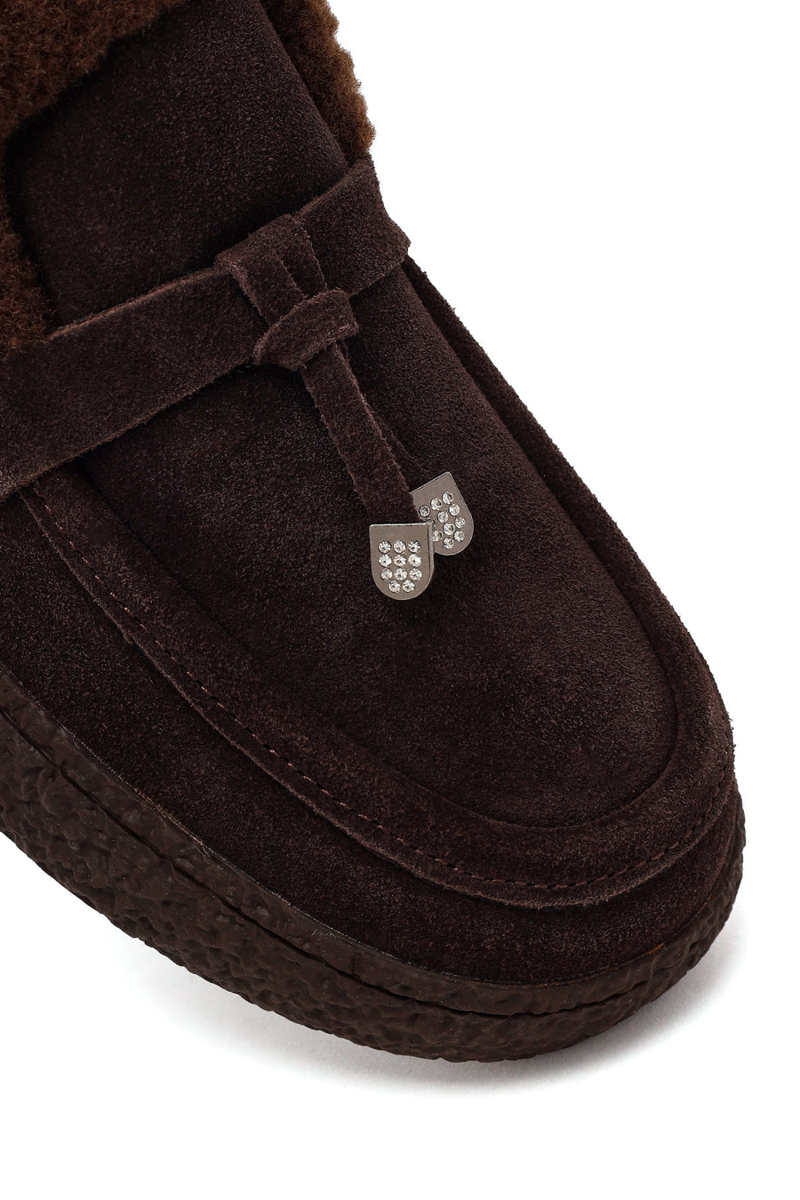 Woman Brown Buckled Thick-Soled Suede Teddy Loafer