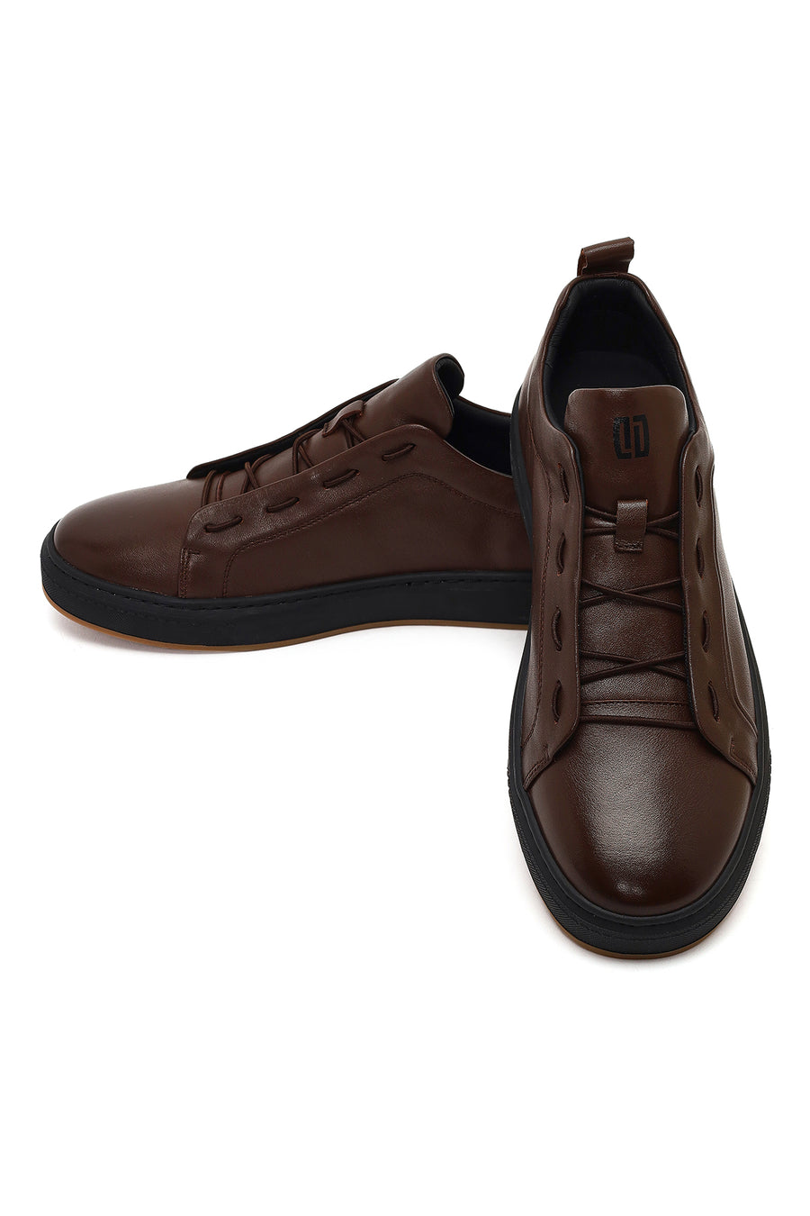 Male Brown Lace-Up Leather Sneaker