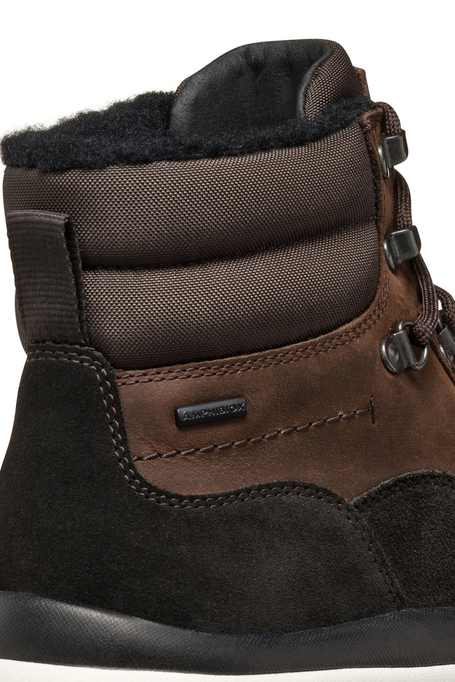 Geox Men's Brown Granito + Grip Abx Laced Waterproof Leather Casual Boots