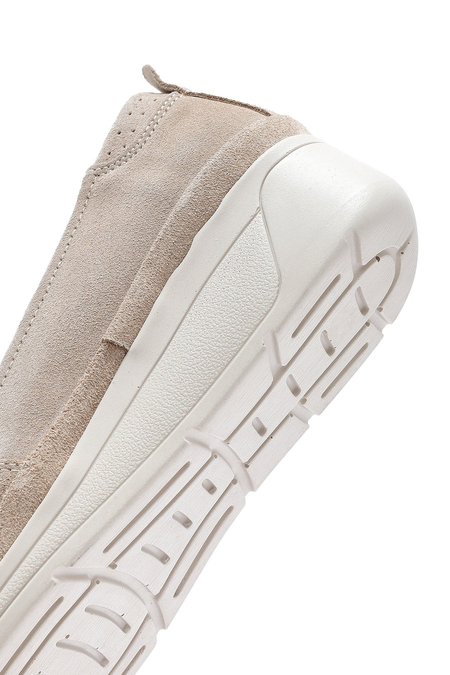 Women's Beige Wedge Heel Suede Leather Comfort Loafer