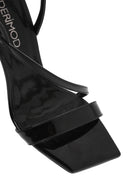 Women's Black Ankle Buckle High Thin Heel Patent Leather Sandals | Derimod